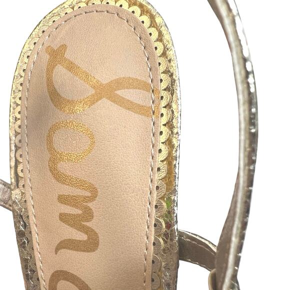 NWT Sam Edelman Heels - Metallic Gold Strappy Shoes - 8.5 - Picture 9 of 11